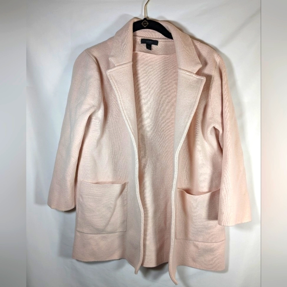 J. Crew Sophie Open-Front Sweater-Blazer Merino Wool & Cotton Blend Size S